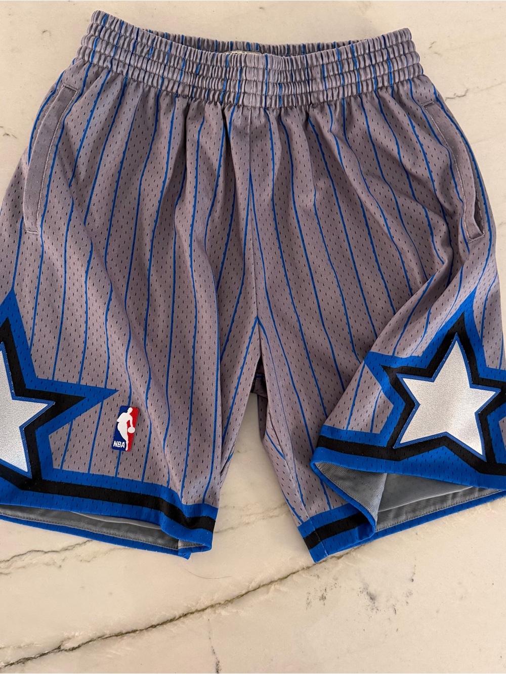 Orlando Magic Mitchell & Ness Hardwood Classics Swingman Gray Shorts Medium